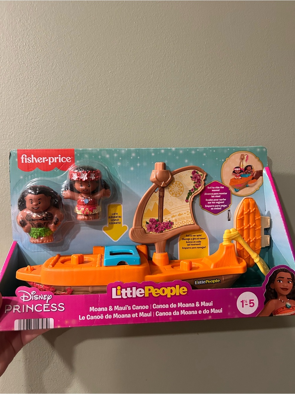 Disney Little People Moana & Maui Orange Canoe Playset New In Box